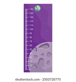 Cartoon space height chart measuring tool for kids room interior design
