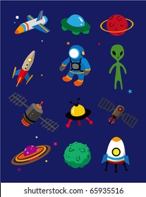 cartoon space icon