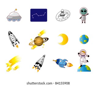 cartoon space icon