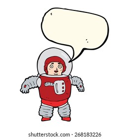 cartoon space man with speech bubble