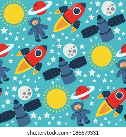 cartoon space pattern design. vector illustration