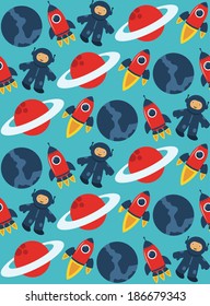 cartoon space pattern design. vector illustration