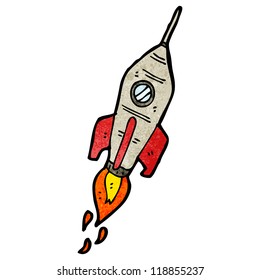 cartoon space rocket