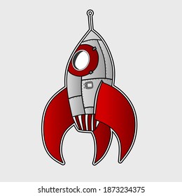 cartoon of a space rocket.