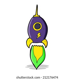 cohete espacial de dibujos animados