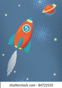 Cartoon space rocket