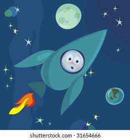 cartoon space ship