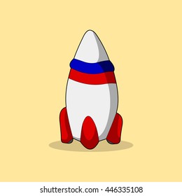 cartoon space shuttle with half squat pose