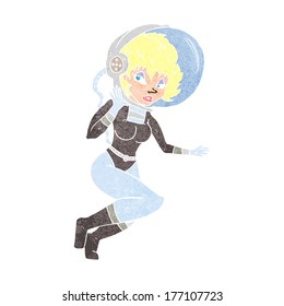 cartoon space woman