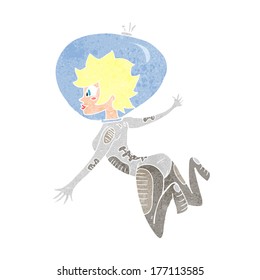 cartoon space woman