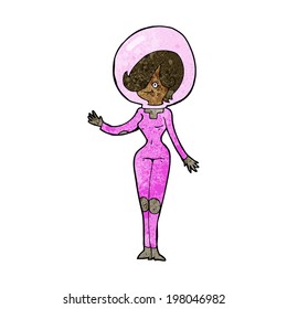 cartoon space woman