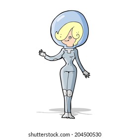 cartoon space woman