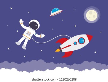 18 Astronaut Attach To Rocket Stock Vectors, Images & Vector Art ...