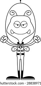 A cartoon spaceman bee looking angry.