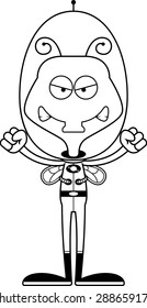 A cartoon spaceman fly looking angry.