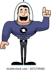 A cartoon spaceman with an idea.