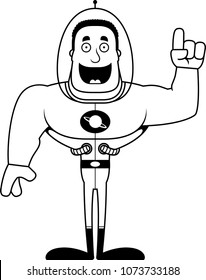A cartoon spaceman with an idea.
