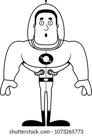 A cartoon spaceman looking surprised.