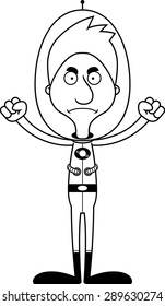 A cartoon spaceman man looking angry.