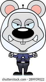 A cartoon spaceman mouse looking angry.