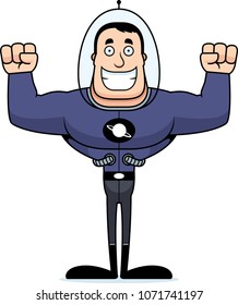 A cartoon spaceman smiling.