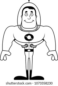 A cartoon spaceman smiling.