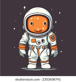 A cartoon of a spaceman in a space suit vector illustration
