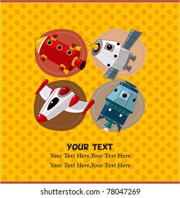 cartoon spaceship card