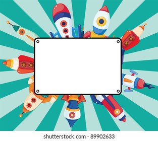 cartoon spaceship card