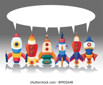 cartoon spaceship card