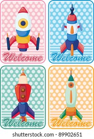 cartoon spaceship card