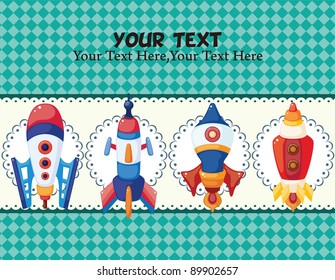 cartoon spaceship card