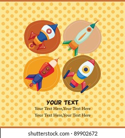 cartoon spaceship card