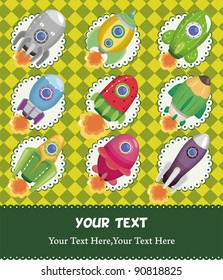 cartoon spaceship card