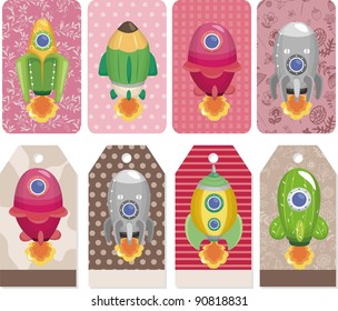 cartoon spaceship card