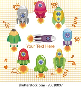 cartoon spaceship card