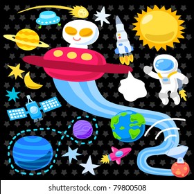 cartoon spaceship icon