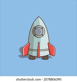 Cartoon spaceship isolated vector illustration