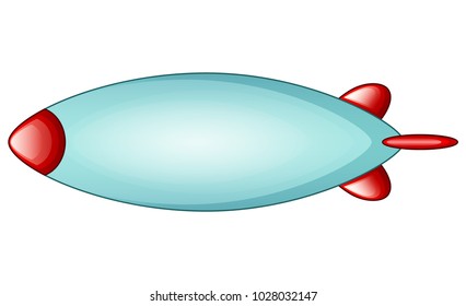 Cartoon spaceship isolated white background