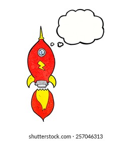 cartoon spaceship with thought bubble