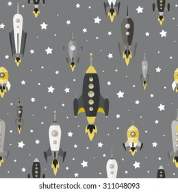 cartoon spaceships launch pattern