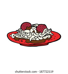 cartoon spaghetti and meatballs