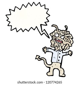 caricatura espagueti monstruo gritando
