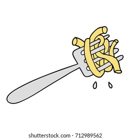cartoon spaghetti on fork