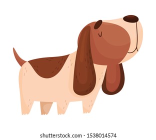 Cartoon Spaniel. Vector illustration on a white background.