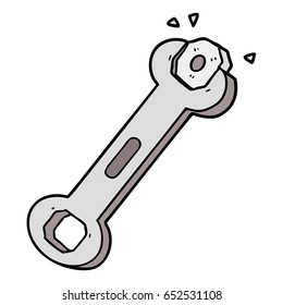 cartoon spanner turning nut