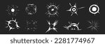 Cartoon spark and explosion effect set. Vector comic boom blast clouds, exploded bomb fire burst energy and bang crash power with smoke, dust and air speed motion trails, comics book explosion effects