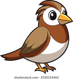 cartoon Sparrow bird icon logo vector art design 