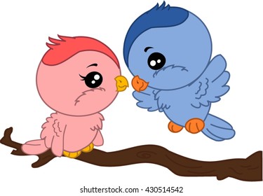 Cartoon sparrows.
