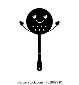 cartoon spatula frying kitchen and cooking utensils
